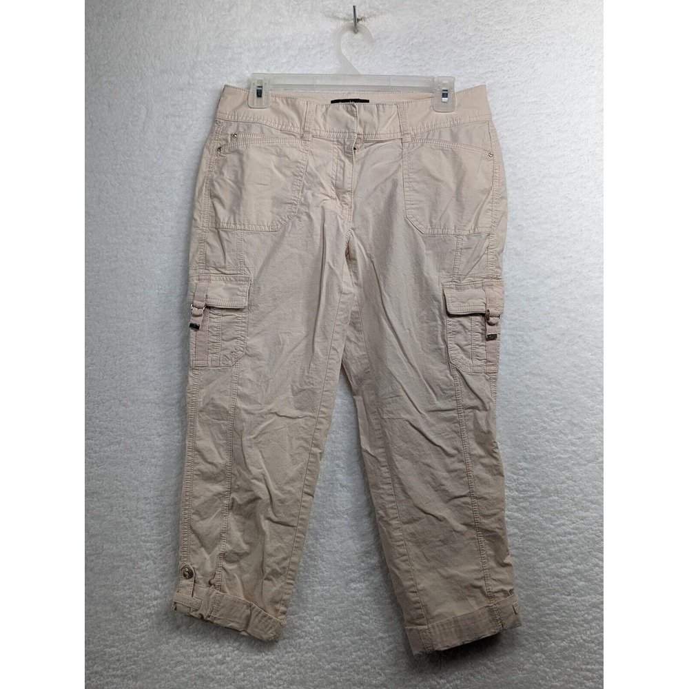 White House Black Market Cream Cargo Pants Womens‎ Cropped Moto 4